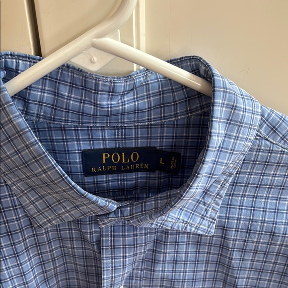 Polo by Ralph Lauren Men’s Blue Casual Plaid Button Down Shirt Sz L Like New! - Picture 3 of 9